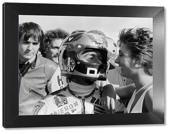 British Motorcycle road racer Barry Sheene in action during his final race