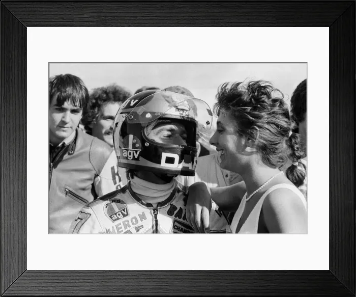 Framed Print : British Motorcycle road racer Barry Sheene in action during his final race Framed Print : British Motorcycle road racer Barry Sheene in action during his final race