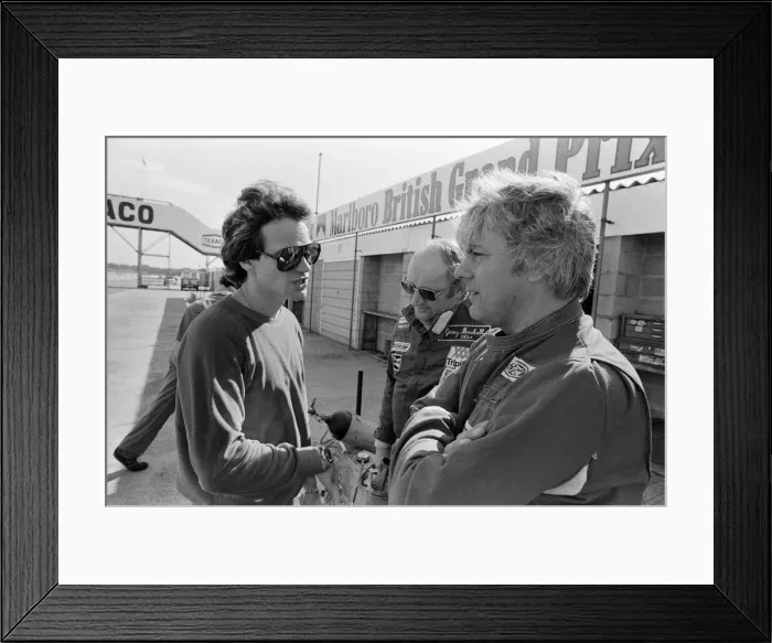 Framed Print : British Motorcycle road racer Barry Sheene at the Silverstone race track where he was