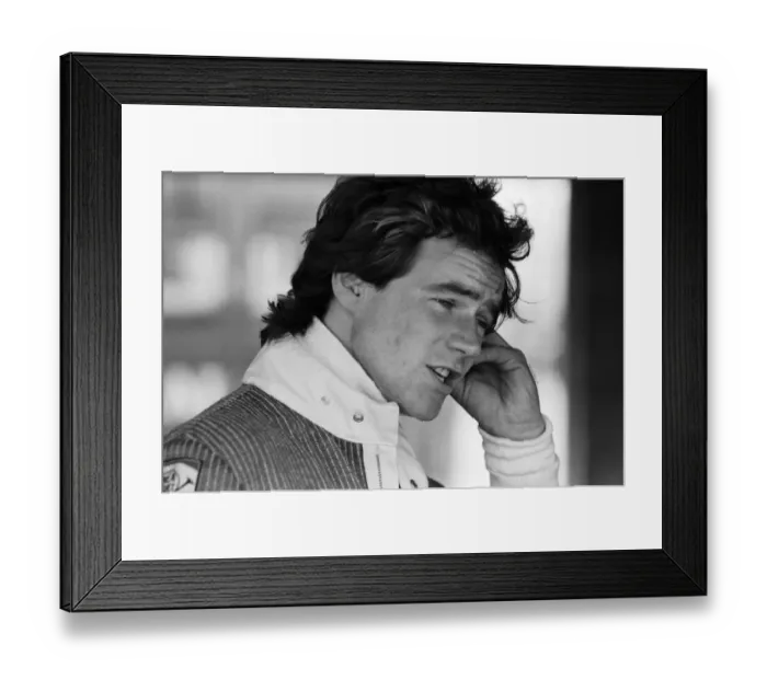 Framed Print : British Motorcycle road racer Barry Sheene at the Silverstone race track where he was