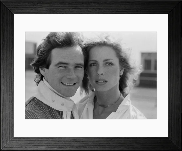 Framed Print : British Motorcycle road racer Barry Sheene at the Silverstone race track where he was Framed Print : British Motorcycle road racer Barry Sheene at the Silverstone race track where he was