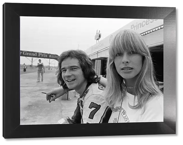 British motorcycle road racer Barry Sheene with girlfriend Stephanie McLean at