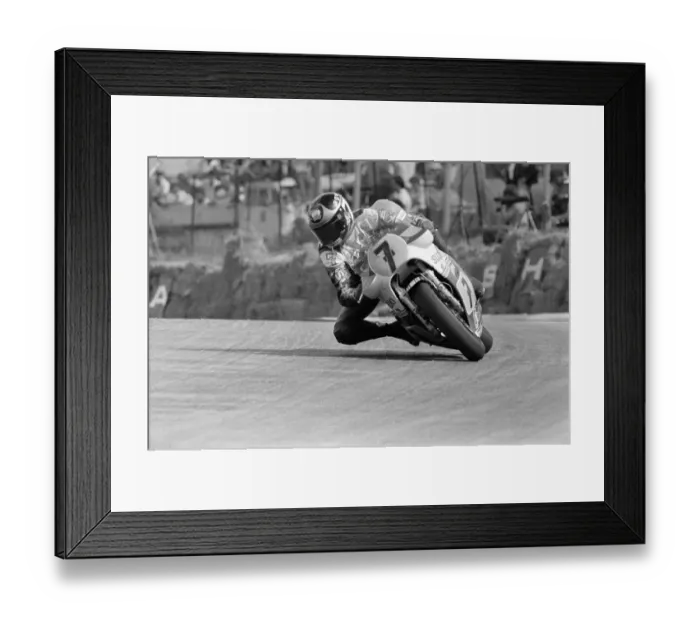 Framed Print : British Motorcycle road racer Barry Sheene attending the South Africa Grand Prix