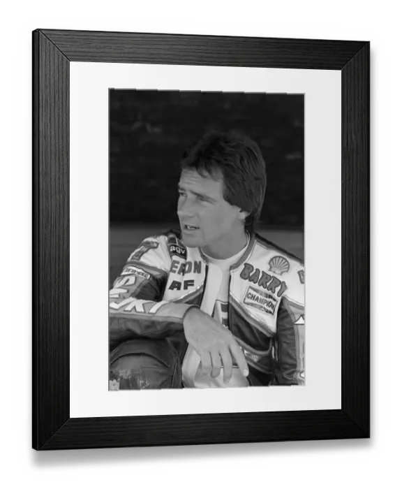 Framed Print : British Motorcycle road racer Barry Sheene attending the South Africa Grand Prix