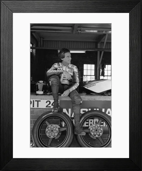 Framed Print : British Motorcycle road racer Barry Sheene attending the South Africa Grand Prix Framed Print : British Motorcycle road racer Barry Sheene attending the South Africa Grand Prix