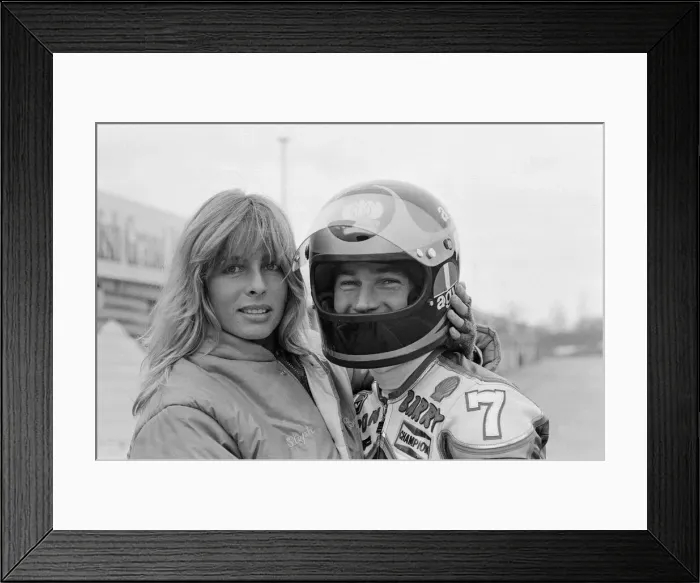 Framed Print : British Motorcycle road racer Barry Sheene takes part in his first serious workout with a Framed Print : British Motorcycle road racer Barry Sheene takes part in his first serious workout with a