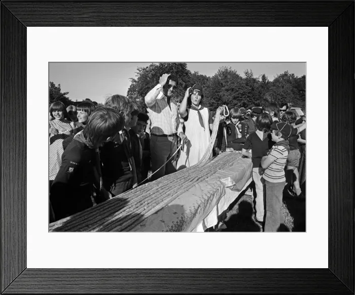 Framed Print : Longest sausage. 1st Stoke Row Cub Section. June 1976
