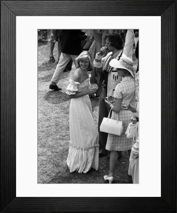 Framed Print : People enjoying the Henley Regatta. River Thames, Henley-on-Thames, Oxfordshire