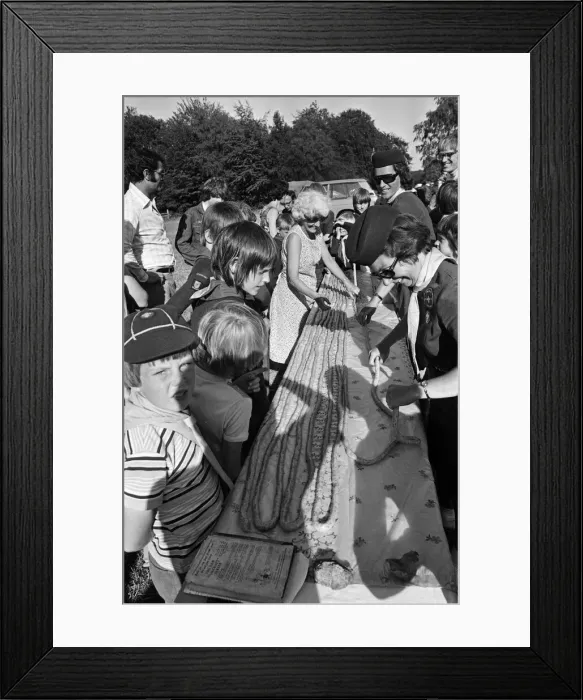 Framed Print : Longest sausage. 1st Stoke Row Cub Section. June 1976 Framed Print : Longest sausage. 1st Stoke Row Cub Section. June 1976