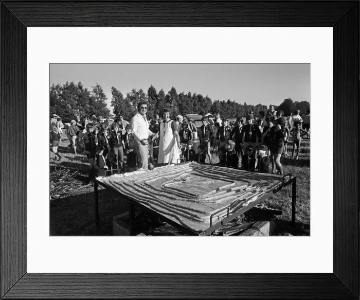 Framed Print : Longest sausage. 1st Stoke Row Cub Section. June 1976 Framed Print : Longest sausage. 1st Stoke Row Cub Section. June 1976