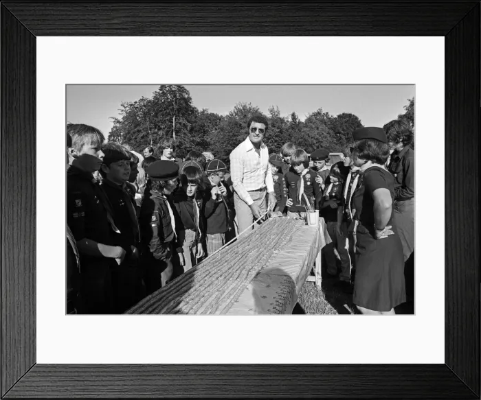 Framed Print : Longest sausage. 1st Stoke Row Cub Section. June 1976 Framed Print : Longest sausage. 1st Stoke Row Cub Section. June 1976