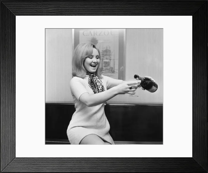 Framed Print : Lulu, pictured at her London flat celebrating after she has learnt that her single To Sir Framed Print : Lulu, pictured at her London flat celebrating after she has learnt that her single To Sir