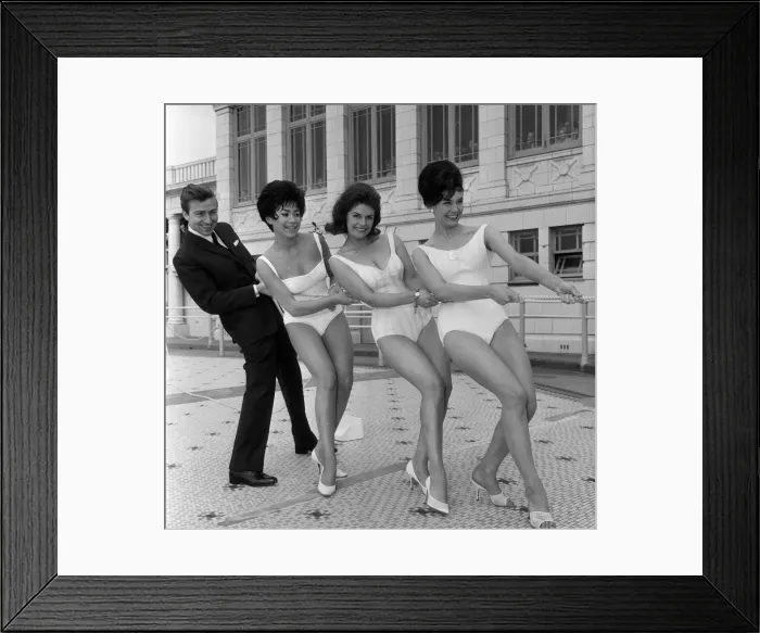 Framed Print : Delyse Humpries (22), a typist from Sheffield won the 5th heat of the Blackpool bathing Framed Print : Delyse Humpries (22), a typist from Sheffield won the 5th heat of the Blackpool bathing