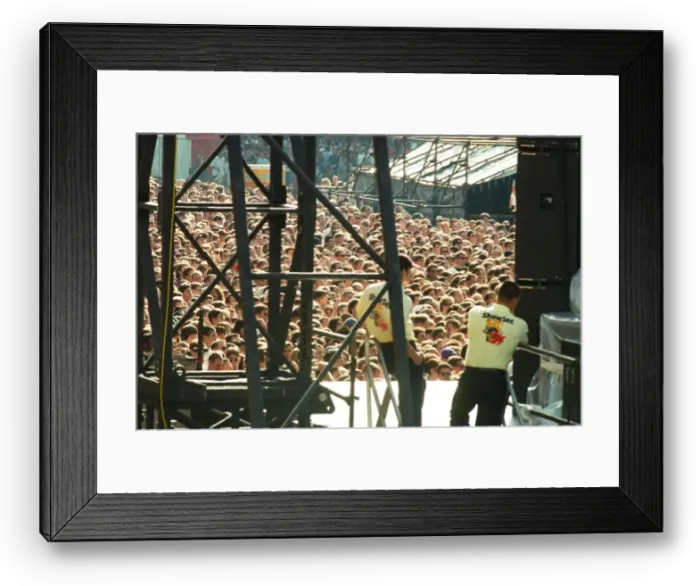 Framed Print : The huge audience watch American Rock Group REM, and Del Amitri perform at Cardiff Arms Framed Print : The huge audience watch American Rock Group REM, and Del Amitri perform at Cardiff Arms