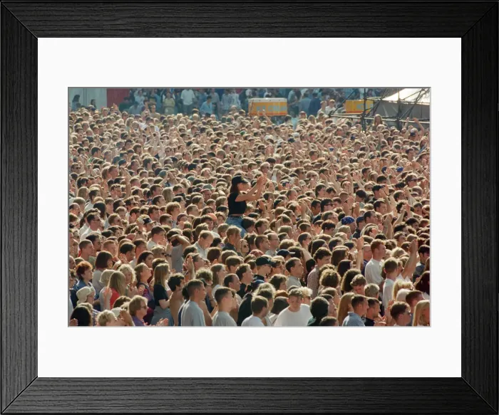 Framed Print : The huge audience watch American Rock Group REM, and Del Amitri perform at Cardiff Arms Framed Print : The huge audience watch American Rock Group REM, and Del Amitri perform at Cardiff Arms