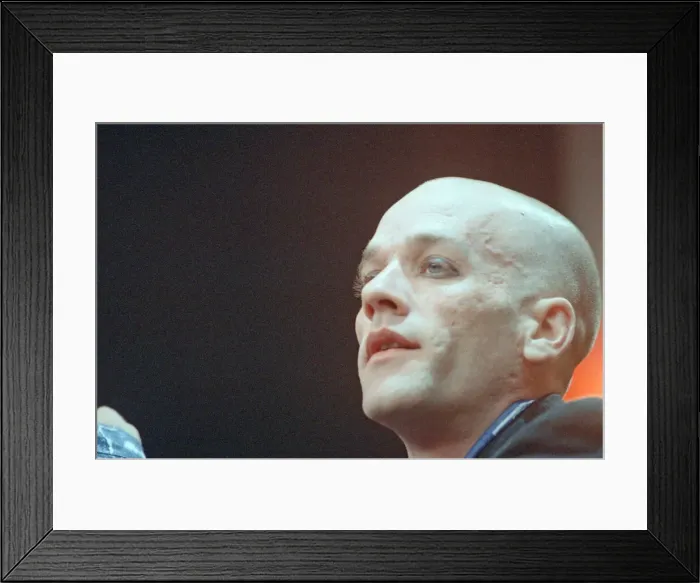 Framed Print : Michael Stipe, lead singer with the American Rock Group REM, perform at Cardiff Arms Park Framed Print : Michael Stipe, lead singer with the American Rock Group REM, perform at Cardiff Arms Park