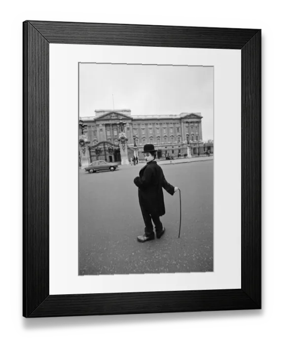 Framed Print : Model, Felicity Devonshire, who is a keen Chaplin fan, pays tribute to Chaplin today when Framed Print : Model, Felicity Devonshire, who is a keen Chaplin fan, pays tribute to Chaplin today when