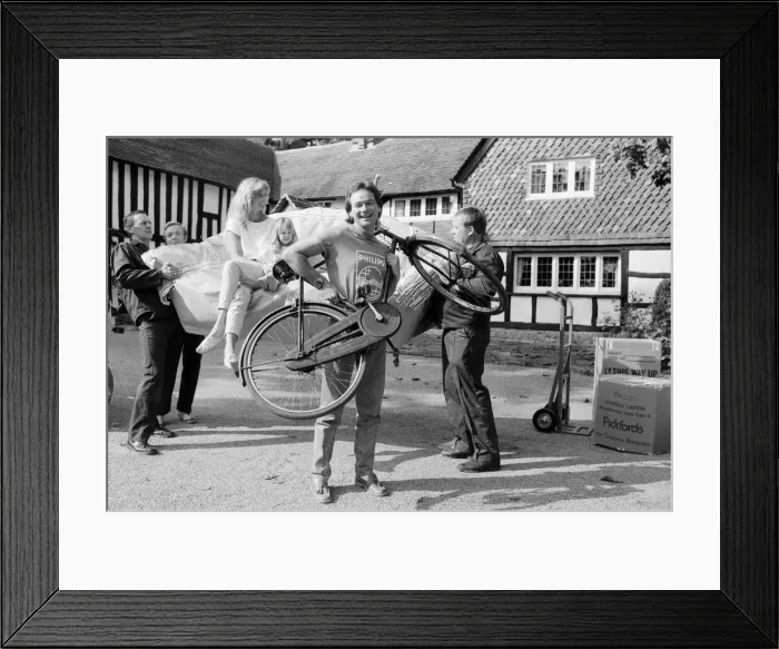 Framed Print : Former British Motorcycle road racer Barry Sheene prepares for a new life in the sun as Framed Print : Former British Motorcycle road racer Barry Sheene prepares for a new life in the sun as