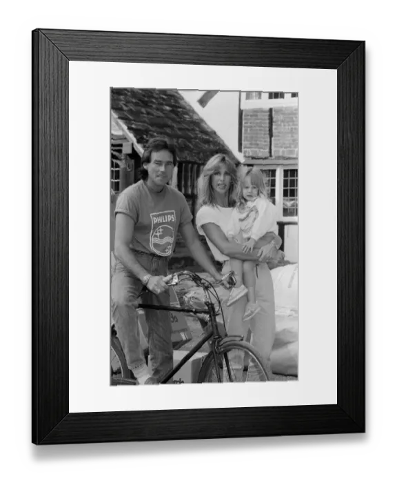 Framed Print : Former British Motorcycle road racer Barry Sheene prepares for a new life in the sun as