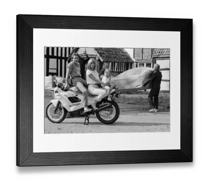 Framed Print : Former British Motorcycle road racer Barry Sheene prepares for a new life in the sun as Framed Print : Former British Motorcycle road racer Barry Sheene prepares for a new life in the sun as