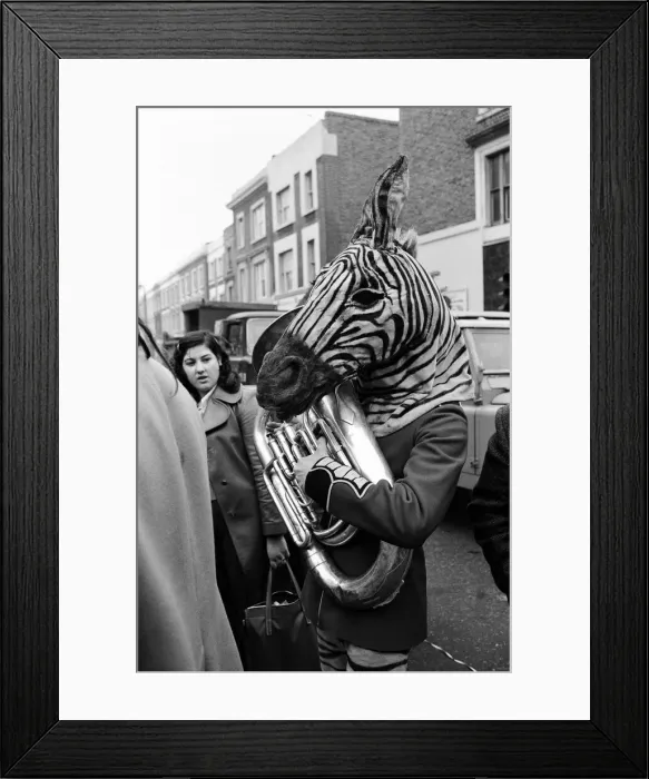 Framed Print : The circus visits Portobello Road, London. 13th January 1973