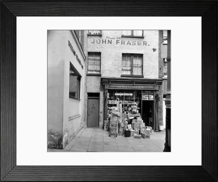 Framed Print : Street scenes in Mayfair, London. Shepherd Market. 20th June 1956