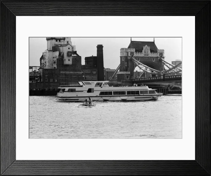 Framed Print : Television presenter Peter Duncan in a VW Beetle car in the River Thames Framed Print : Television presenter Peter Duncan in a VW Beetle car in the River Thames
