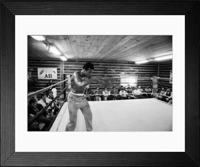 Framed Print : Muhammad Ali training at his camp in Deer Lake Pennsylvania. 23rd January 1974 Framed Print : Muhammad Ali training at his camp in Deer Lake Pennsylvania. 23rd January 1974