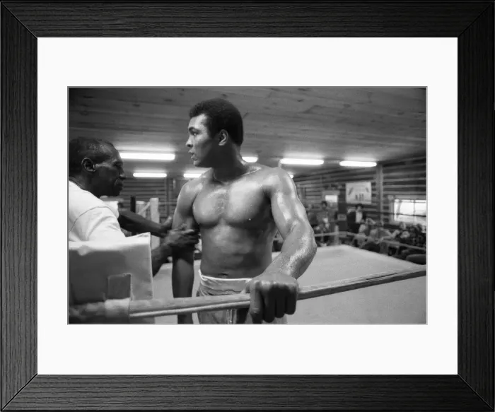 Framed Print : Muhammad Ali training at his camp in Deer Lake Pennsylvania. 23rd January 1974 Framed Print : Muhammad Ali training at his camp in Deer Lake Pennsylvania. 23rd January 1974
