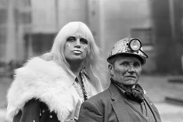 Adrian Street, Welsh professional wrestler, pictured with his father, a coal miner