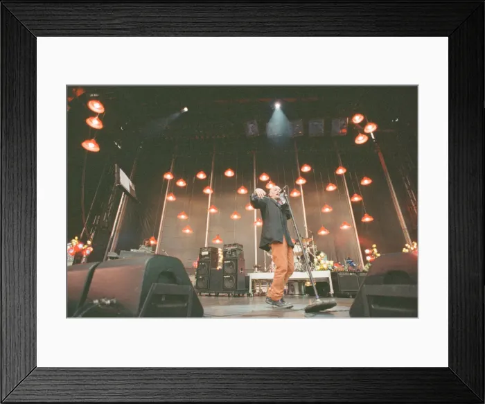 Framed Print : Michael Stipe, lead singer with the American Rock Group REM, perform at Cardiff Arms Park Framed Print : Michael Stipe, lead singer with the American Rock Group REM, perform at Cardiff Arms Park