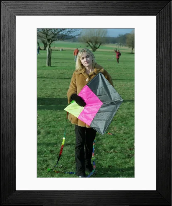 Framed Print : Caroline Aherne Actress / TV Presenter January 99 Holding kite Framed Print : Caroline Aherne Actress / TV Presenter January 99 Holding kite