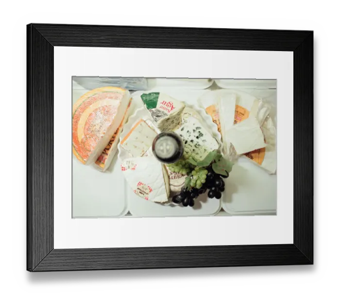 Framed Print : Cheese Selection, displayed in shop. 22nd February 1999 Framed Print : Cheese Selection, displayed in shop. 22nd February 1999