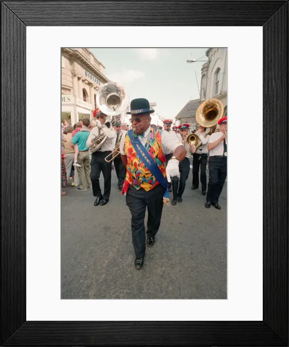 Framed Print : The Brecon Jazz Festival. Brecon, South Wales, Jazz Music