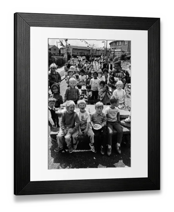 Framed Print : Food, glorious food helps the street party at Browning Road, Sheepridge, go with a swing Framed Print : Food, glorious food helps the street party at Browning Road, Sheepridge, go with a swing