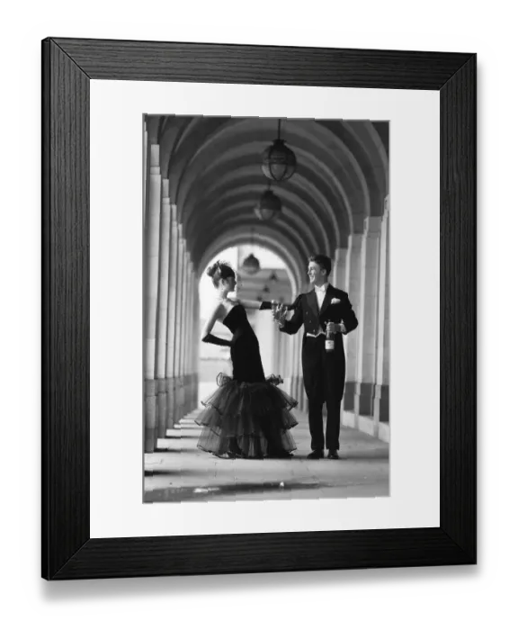 Framed Print : Two darlings of the deb set offer a toast to fashion as they prepared for a night of Framed Print : Two darlings of the deb set offer a toast to fashion as they prepared for a night of