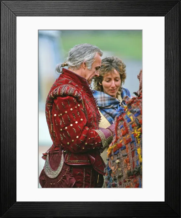 Framed Print : Sean Connery during the filming of Highlander film. Circa May 1985 Framed Print : Sean Connery during the filming of Highlander film. Circa May 1985