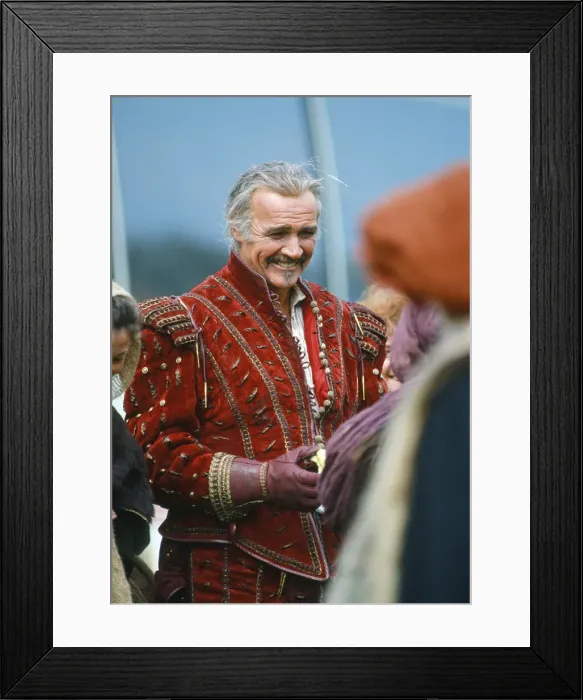 Framed Print : Sean Connery during the filming of Highlander film. Circa May 1985 Framed Print : Sean Connery during the filming of Highlander film. Circa May 1985