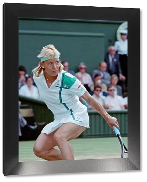Martina Navratilova during her Ladies Singles Final against Steffi Graf in 1988