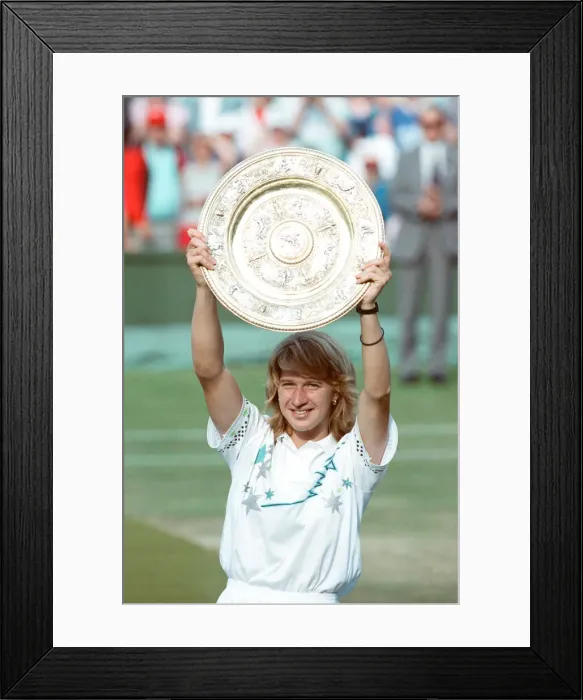 Framed Print : Steffi Graf pictured with her trophy, the Venus Rosewater Dish Framed Print : Steffi Graf pictured with her trophy, the Venus Rosewater Dish