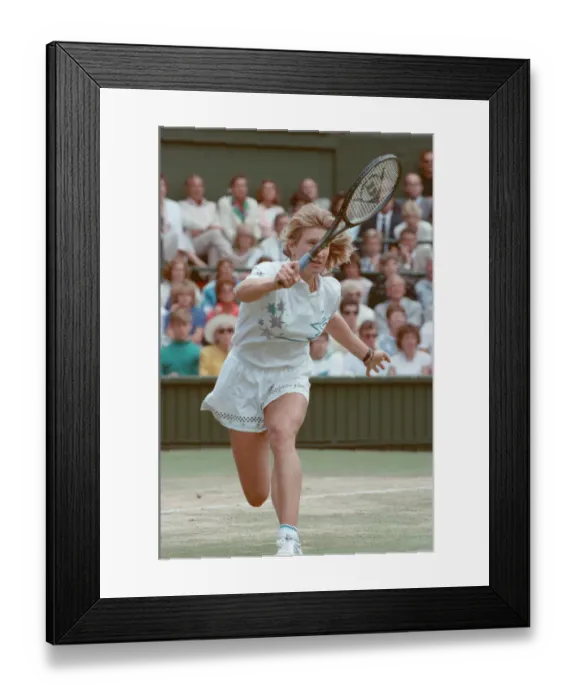 Framed Print : Steffi Graf pictured in action in the Wimbledon Ladies Singles Final on 2nd July 1988 Framed Print : Steffi Graf pictured in action in the Wimbledon Ladies Singles Final on 2nd July 1988