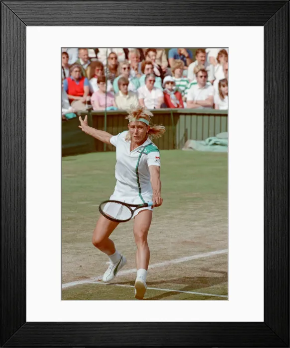 Framed Print : Martina Navratilova during her Ladies Singles Final against Steffi Graf in 1988 Framed Print : Martina Navratilova during her Ladies Singles Final against Steffi Graf in 1988