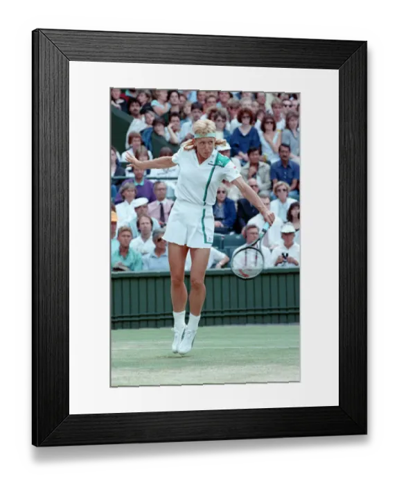 Framed Print : Martina Navratilova during her Ladies Singles Final against Steffi Graf in 1988