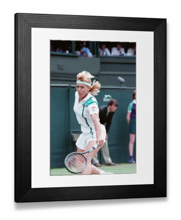 Framed Print : Martina Navratilova during her Ladies Singles Final against Steffi Graf in 1988 Framed Print : Martina Navratilova during her Ladies Singles Final against Steffi Graf in 1988