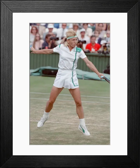 Framed Print : Martina Navratilova during her Ladies Singles Final against Steffi Graf in 1988