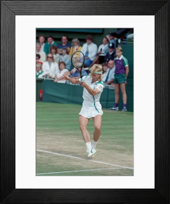 Framed Print : Martina Navratilova during her Ladies Singles Final against Steffi Graf in 1988 Framed Print : Martina Navratilova during her Ladies Singles Final against Steffi Graf in 1988