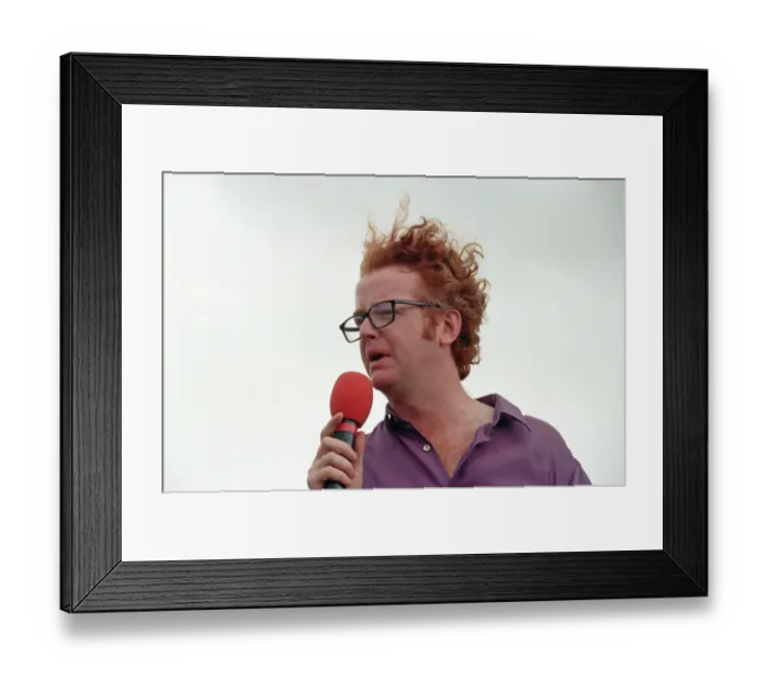 Framed Print : Chris Evans, DJ on Radio One, presents the Radio One Roadshow from Tenby in South Wales Framed Print : Chris Evans, DJ on Radio One, presents the Radio One Roadshow from Tenby in South Wales
