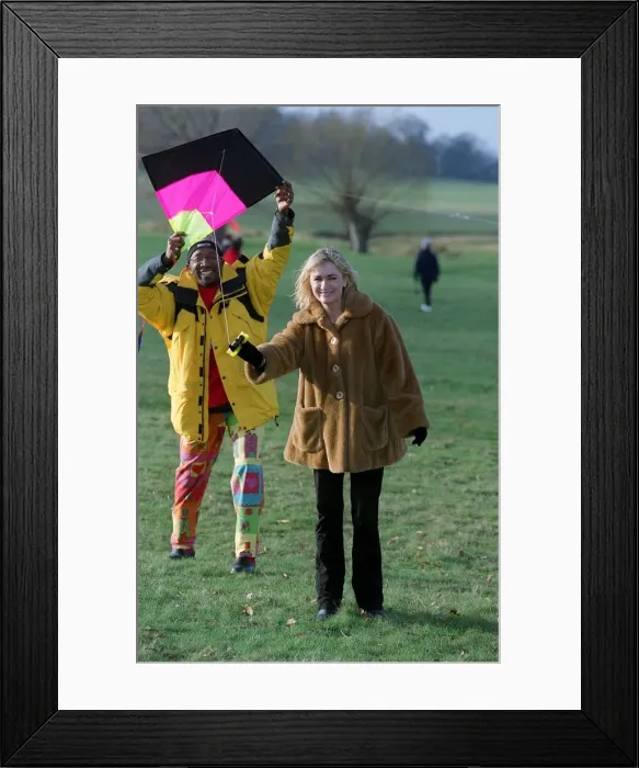 Framed Print : Caroline Aherne Actress  /  TV Presenter January 99 With Mr Motivator Derrick Evans