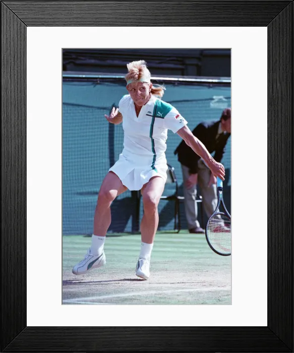 Framed Print : Martina Navratilova during her Ladies Singles Final against Steffi Graf in 1988