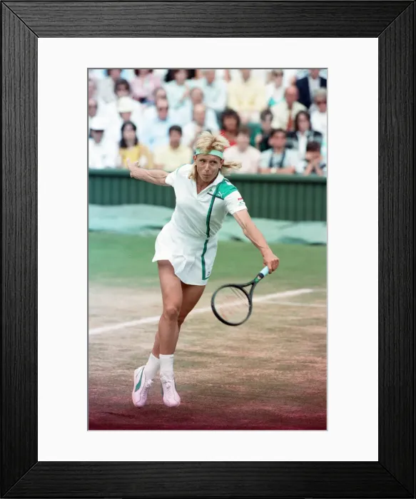 Framed Print : Martina Navratilova during her Ladies Singles Final against Steffi Graf in 1988 Framed Print : Martina Navratilova during her Ladies Singles Final against Steffi Graf in 1988